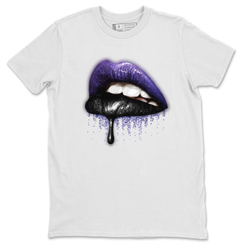 Jordan 13 Court Purple Sneaker Match Tees Dripping Lips Sneaker Tees Jordan 13 Court Purple Sneaker Release Tees Unisex Shirts
