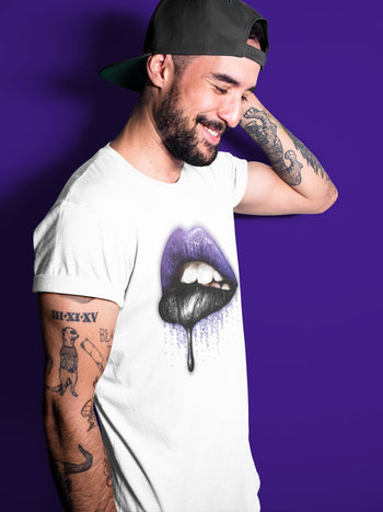 Jordan 13 Court Purple Sneaker Match Tees Dripping Lips Sneaker Tees Jordan 13 Court Purple Sneaker Release Tees Unisex Shirts