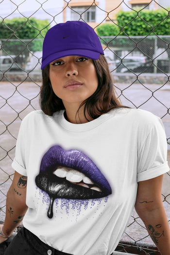 Jordan 13 Court Purple Sneaker Match Tees Dripping Lips Sneaker Tees Jordan 13 Court Purple Sneaker Release Tees Unisex Shirts