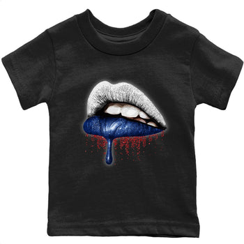 Jordan 13 French Blue Sneaker Match Tees Dripping Lips Sneaker Tees Jordan 13 French Blue Sneaker Release Tees Kids Shirts