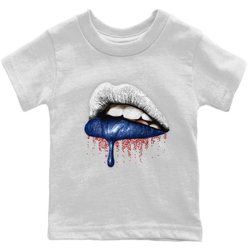 Jordan 13 French Blue Sneaker Match Tees Dripping Lips Sneaker Tees Jordan 13 French Blue Sneaker Release Tees Kids Shirts