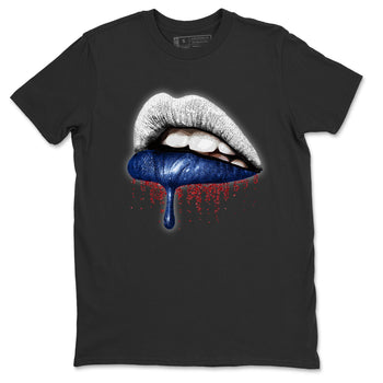 Jordan 13 French Blue Sneaker Match Tees Dripping Lips Sneaker Tees Jordan 13 French Blue Sneaker Release Tees Unisex Shirts