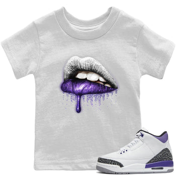 Jordan 3 Dark Iris Sneaker Match Tees Dripping Lips Sneaker Tees Jordan 3 Dark Iris Sneaker Release Tees Kids Shirts
