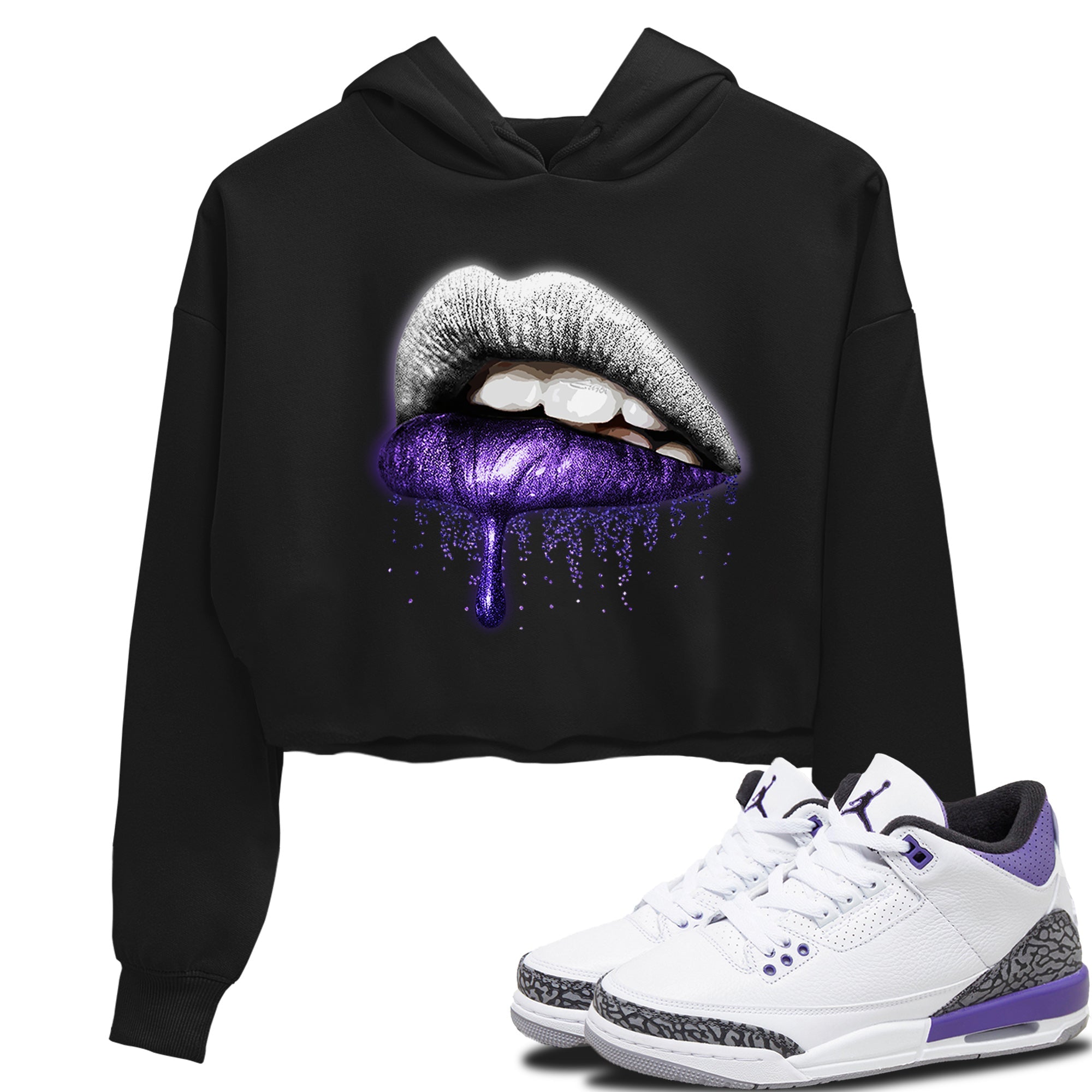 Jordan 3 Dark Iris Sneaker Match Tees Dripping Lips Sneaker Tees Jordan 3 Dark Iris Sneaker Release Tees Women's Shirts