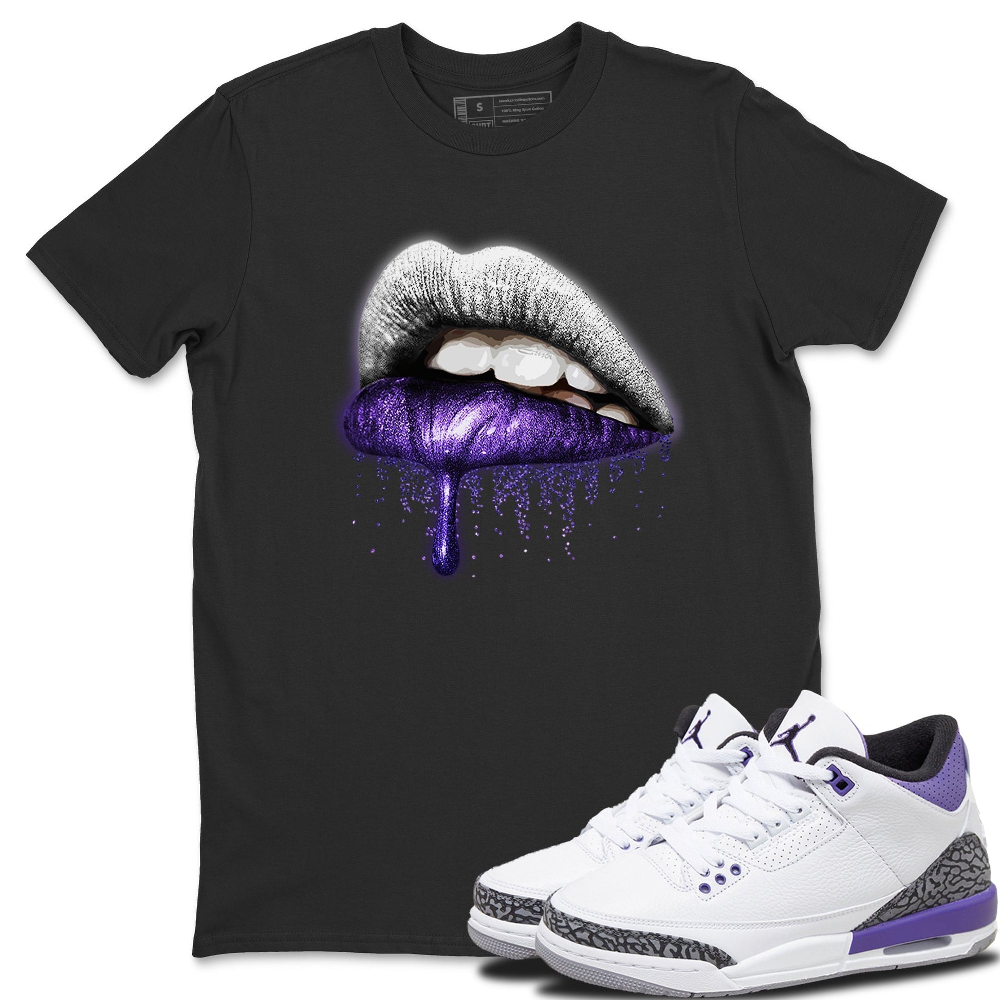 Jordan 3 Dark Iris Sneaker Match Tees Dripping Lips Sneaker Tees Jordan 3 Dark Iris Sneaker Release Tees Unisex Shirts