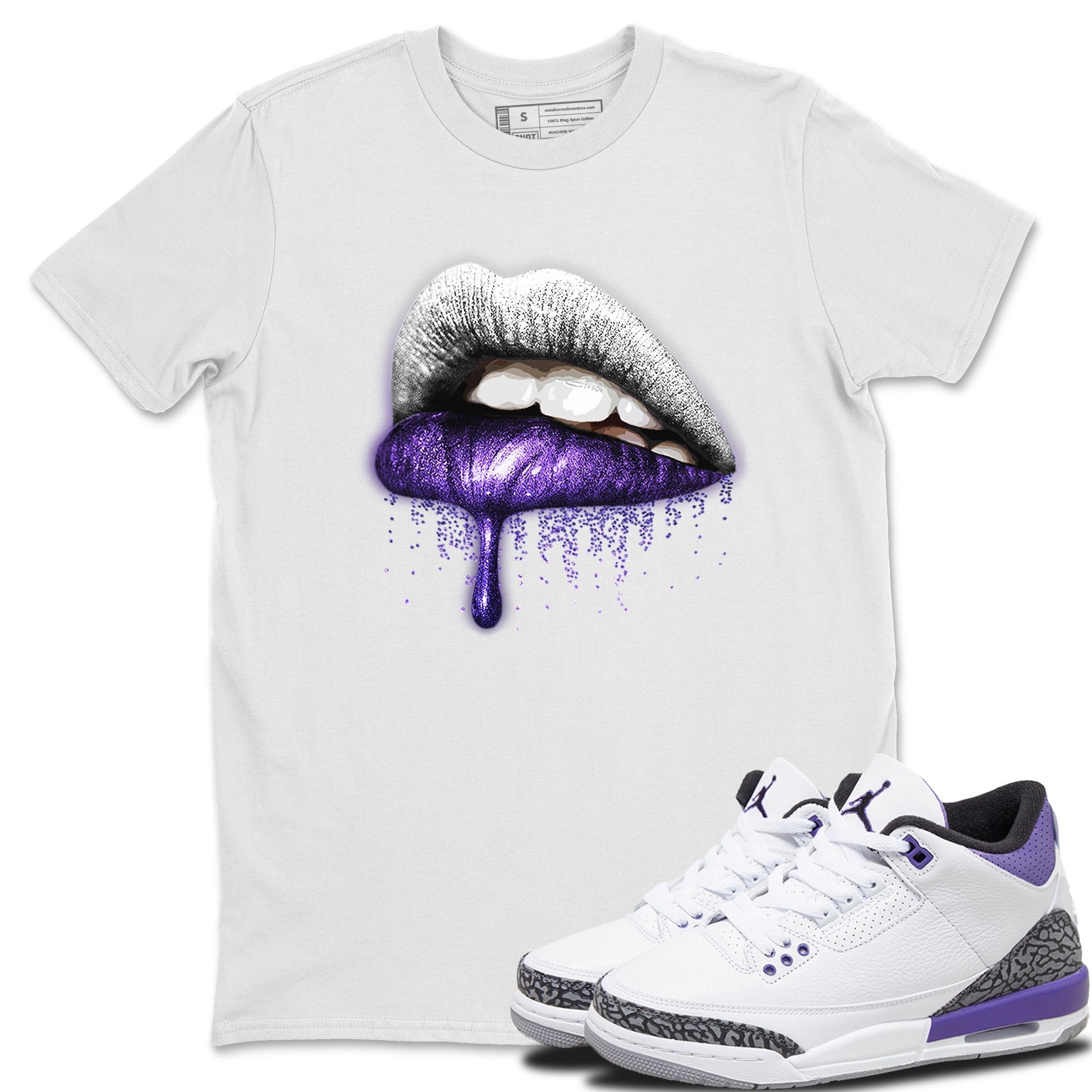Jordan 3 Dark Iris Sneaker Match Tees Dripping Lips Sneaker Tees Jordan 3 Dark Iris Sneaker Release Tees Unisex Shirts
