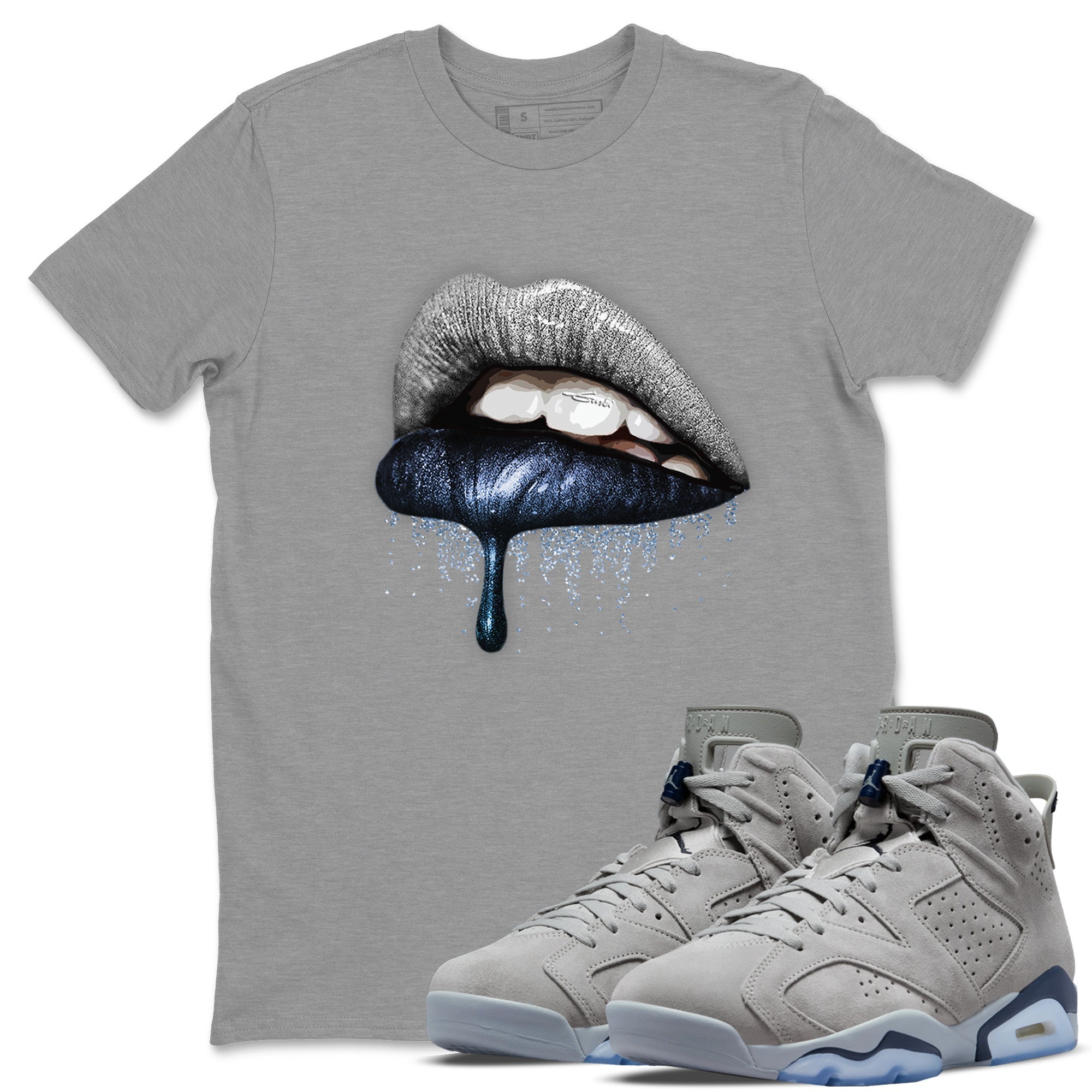 Jordan 6 Georgetown Sneaker Match Tees Dripping Lips Sneaker Tees Jordan 6 Georgetown Sneaker Release Tees Unisex Shirts