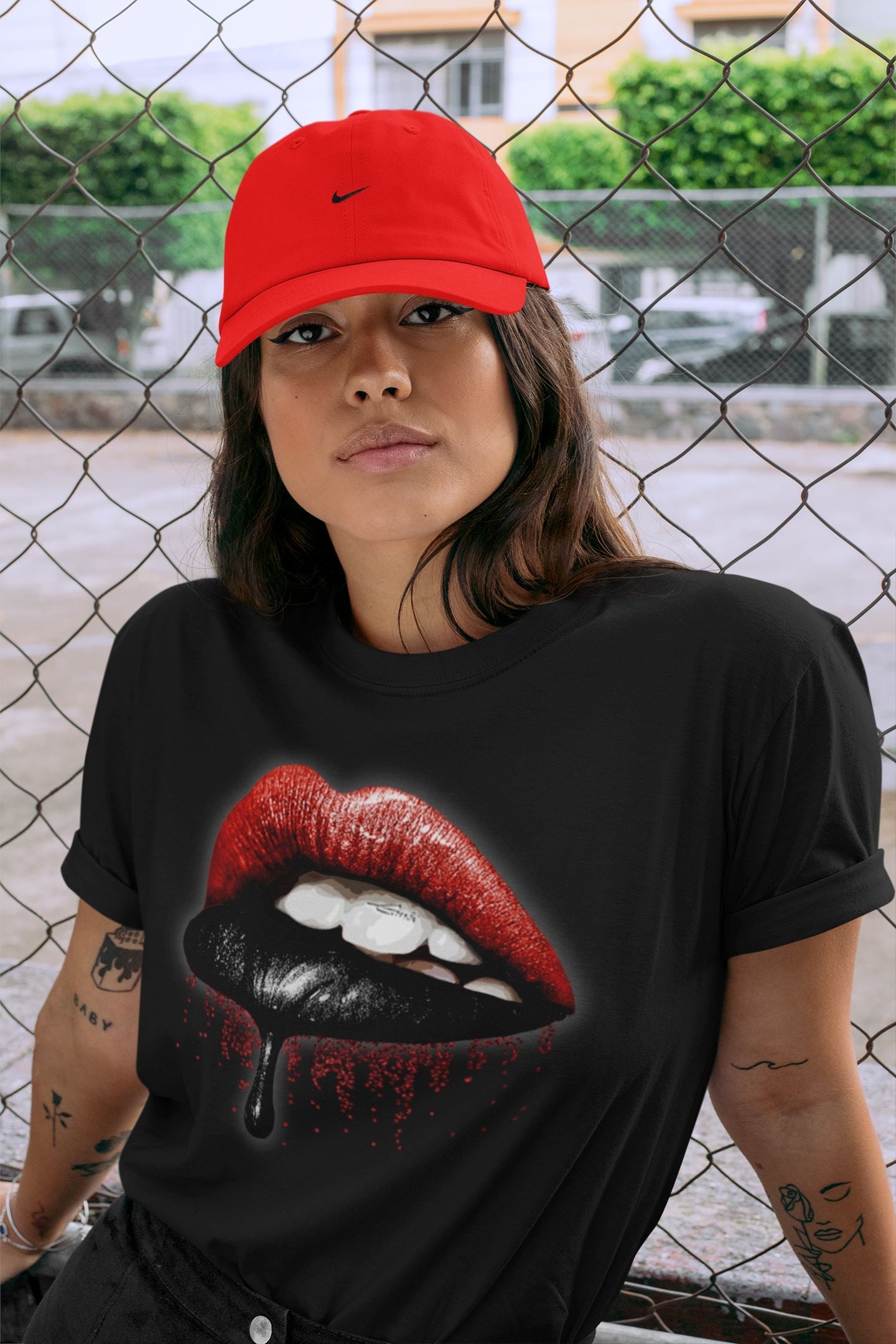 Jordan 9 Chile Red Sneaker Match Tees Dripping Lips Sneaker Tees Jordan 9 Chile Red Sneaker Release Tees Unisex Shirts