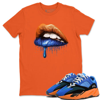 Yeezy 700 Bright Blue Sneaker Match Tees Dripping Lips Sneaker Tees Yeezy 700 Bright Blue Sneaker Release Tees Unisex Shirts