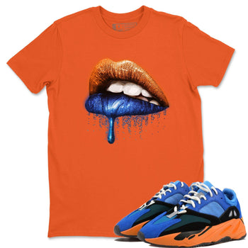 Yeezy 700 Bright Blue Sneaker Match Tees Dripping Lips Sneaker Tees Yeezy 700 Bright Blue Sneaker Release Tees Unisex Shirts