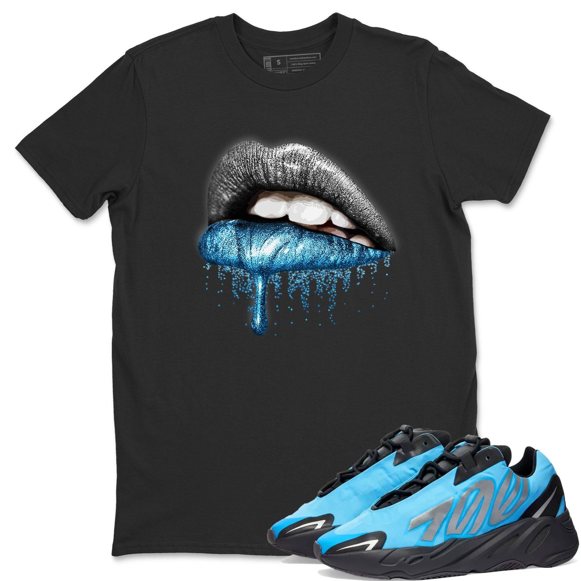 Yeezy 700 Bright Cyan Sneaker Match Tees Dripping Lips Sneaker Tees Yeezy 700 Bright Cyan Sneaker Release Tees Unisex Shirts