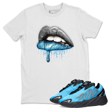 Yeezy 700 Bright Cyan Sneaker Match Tees Dripping Lips Sneaker Tees Yeezy 700 Bright Cyan Sneaker Release Tees Unisex Shirts