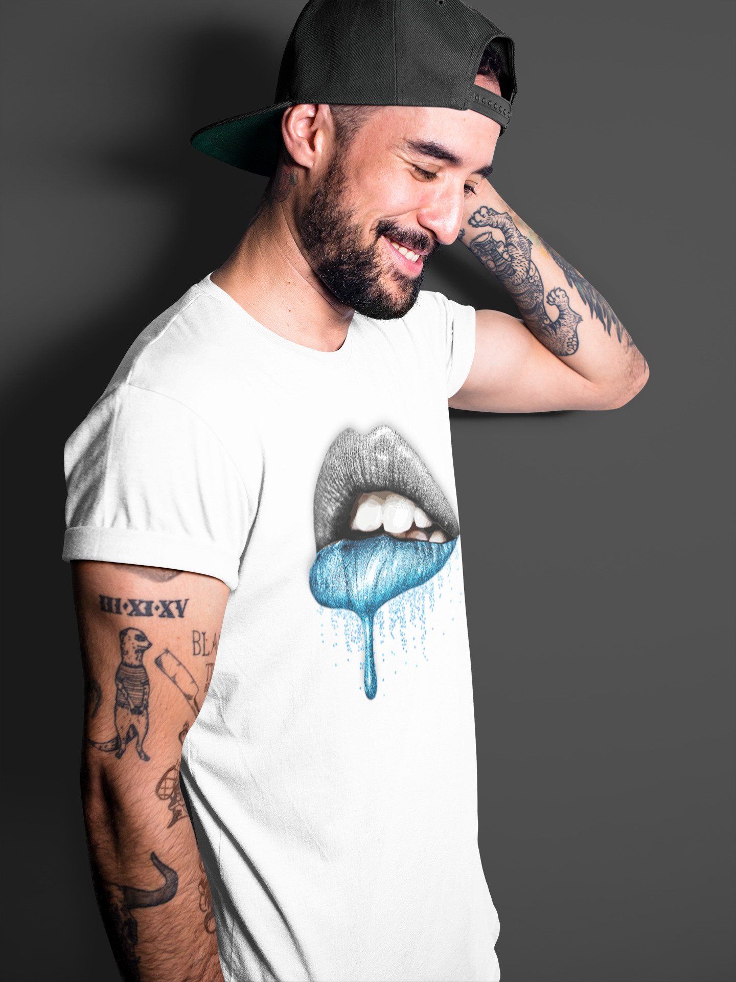 Yeezy 700 Bright Cyan Sneaker Match Tees Dripping Lips Sneaker Tees Yeezy 700 Bright Cyan Sneaker Release Tees Unisex Shirts