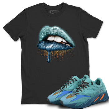 Yeezy 700 Faded Azure Sneaker Match Tees Dripping Lips Sneaker Tees Yeezy 700 Faded Azure Sneaker Release Tees Unisex Shirts