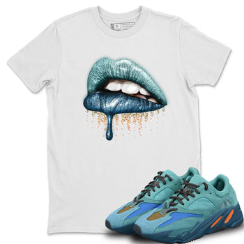 Yeezy 700 Faded Azure Sneaker Match Tees Dripping Lips Sneaker Tees Yeezy 700 Faded Azure Sneaker Release Tees Unisex Shirts