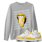 Air Jordan 11 Yellow Python Sneaker Match Tees Drop Acid Not Bombs Sneaker Tees Air Jordan 11 Snakeskin Shirts Unisex Shirts Heather Grey 1