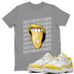 Air Jordan 11 Yellow Python Sneaker Match Tees Drop Acid Not Bombs Sneaker Tees Air Jordan 11 Snakeskin Shirts Unisex Shirts Heather Grey 1