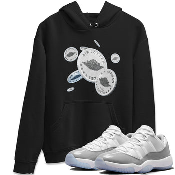 Air Jordan 11 White Cement Sneaker Match Tees Drop Coin Sneaker Tees Air Jordan 11 Cement Grey Sneaker Release Tees Unisex Shirts Black 1