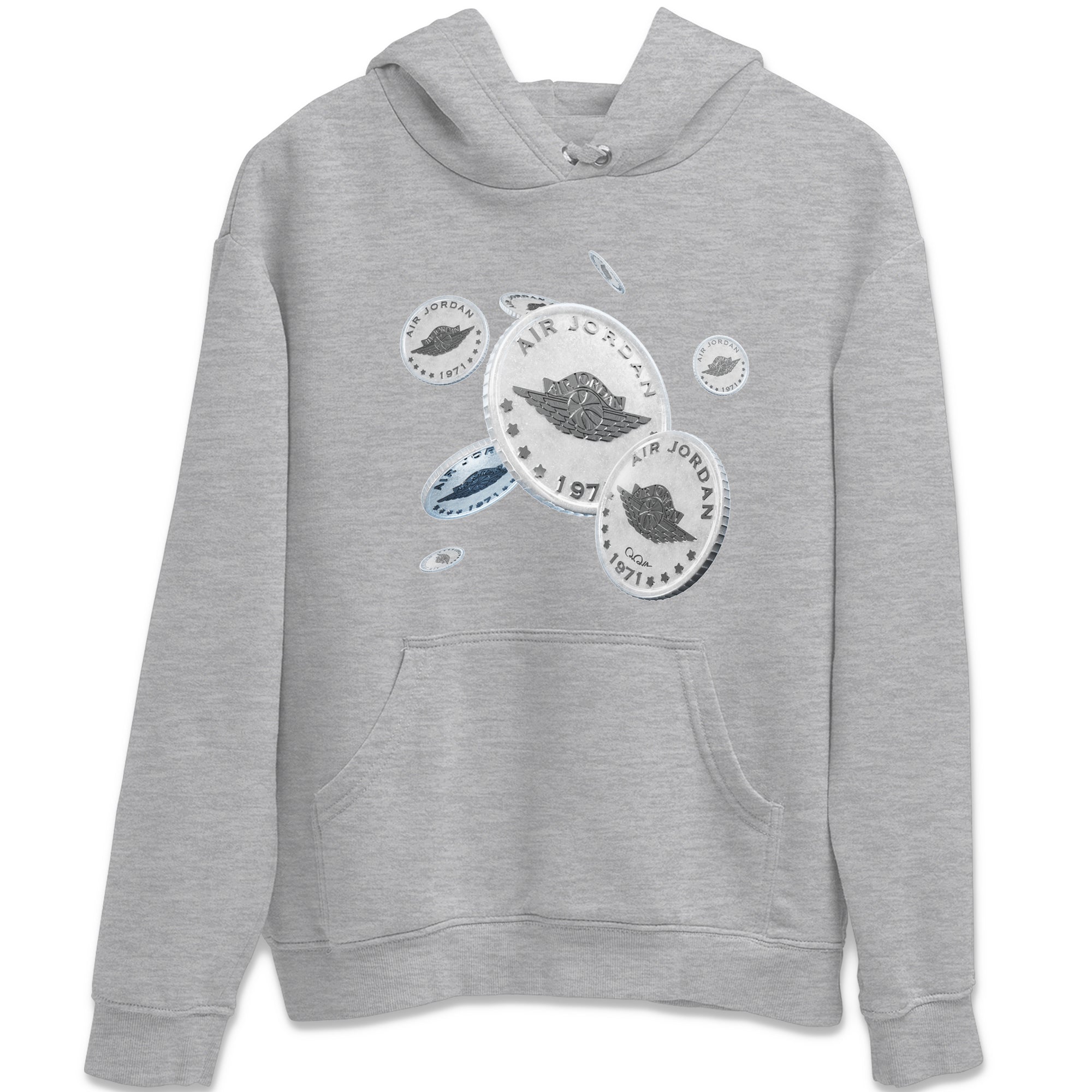 Air Jordan 11 White Cement Sneaker Match Tees Drop Coin Sneaker Tees Air Jordan 11 Cement Grey Sneaker Release Tees Unisex Shirts Heather Grey 2