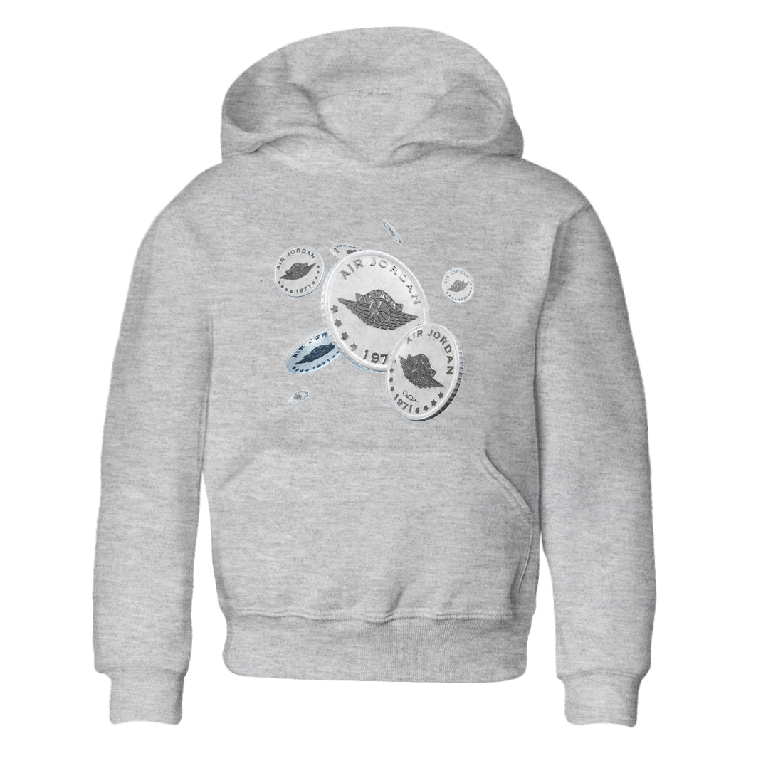 Air Jordan 11 White Cement Sneaker Match Tees Drop Coin Sneaker Tees Air Jordan 11 Cement Grey Sneaker Release Tees Kids Shirts Heather Grey 2
