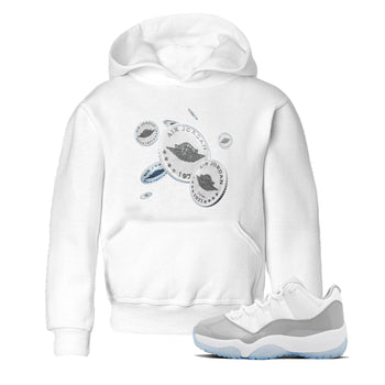 Air Jordan 11 White Cement Sneaker Match Tees Drop Coin Sneaker Tees Air Jordan 11 Cement Grey Sneaker Release Tees Kids Shirts White 1