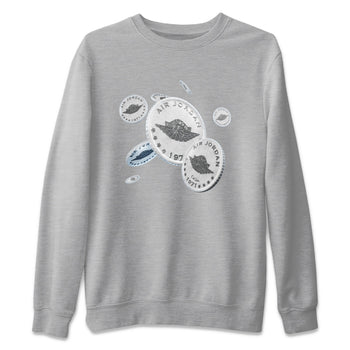 Air Jordan 11 White Cement Sneaker Match Tees Drop Coin Sneaker Tees Air Jordan 11 Cement Grey Sneaker Release Tees Unisex Shirts Heather Grey 2