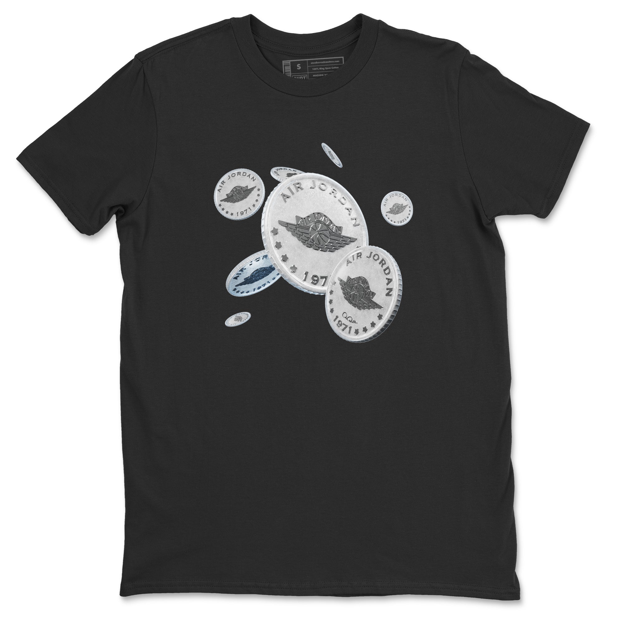 Air Jordan 11 White Cement Sneaker Match Tees Drop Coin Sneaker Tees Air Jordan 11 Cement Grey Sneaker Release Tees Unisex Shirts Black 2