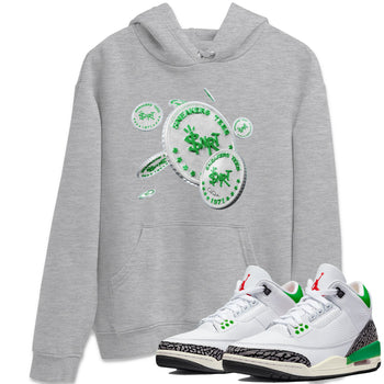 Air Jordan 3 Lucky Green Sneaker Match Tees Drop Coin Sneaker Tees AJ3 Lucky Green Sneaker Release Tees Unisex Shirts Heather Grey 1
