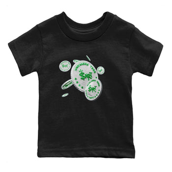 Air Jordan 3 Lucky Green Sneaker Match Tees Drop Coin Sneaker Tees AJ3 Lucky Green Sneaker Release Tees Kids Shirts Black 2
