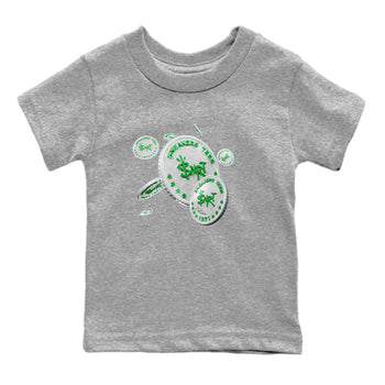 Air Jordan 3 Lucky Green Sneaker Match Tees Drop Coin Sneaker Tees AJ3 Lucky Green Sneaker Release Tees Kids Shirts Heather Grey 2