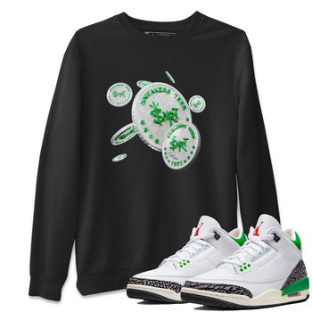 Air Jordan 3 Lucky Green Sneaker Match Tees Drop Coin Sneaker Tees AJ3 Lucky Green Sneaker Release Tees Unisex Shirts Black 1