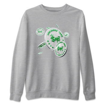 Air Jordan 3 Lucky Green Sneaker Match Tees Drop Coin Sneaker Tees AJ3 Lucky Green Sneaker Release Tees Unisex Shirts Heather Grey 2