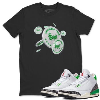 Air Jordan 3 Lucky Green Sneaker Match Tees Drop Coin Sneaker Tees AJ3 Lucky Green Sneaker Release Tees Unisex Shirts Black 1