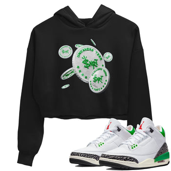 Air Jordan 3 Lucky Green Sneaker Match Tees Drop Coin Sneaker Tees AJ3 Lucky Green Sneaker Release Tees Women's Shirts Black 1