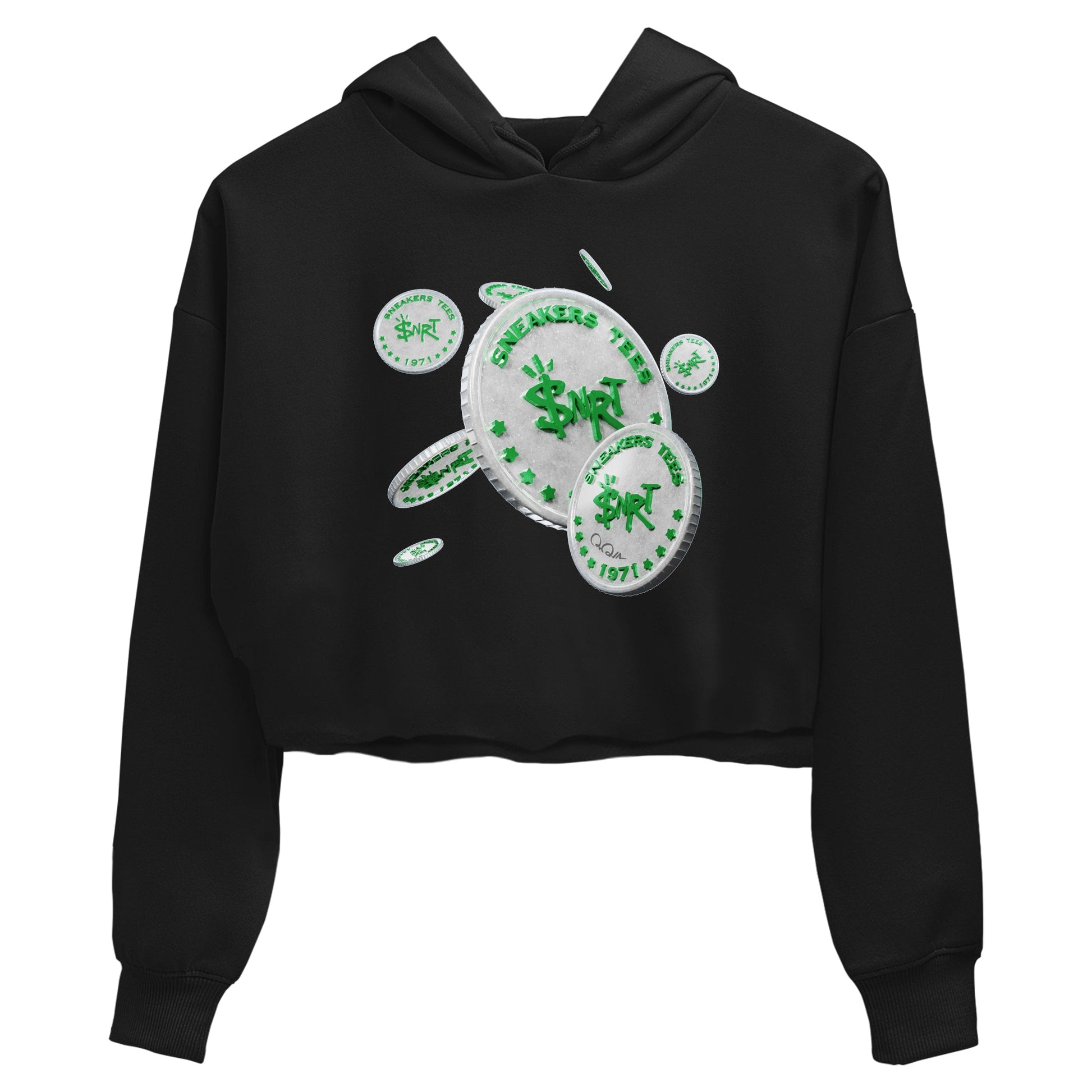Air Jordan 3 Lucky Green Sneaker Match Tees Drop Coin Sneaker Tees AJ3 Lucky Green Sneaker Release Tees Women's Shirts Black 2