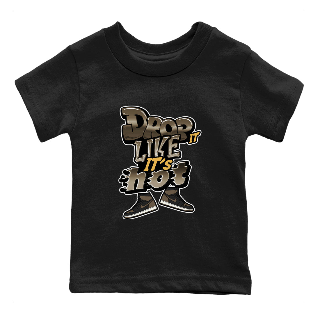 Air Jordan 1 Palomino shirt to match jordans Drop It Like It's Hot sneaker tees AJ1 High Palomino SNRT Sneaker Release Tees Baby Toddler Black 2 T-Shirt