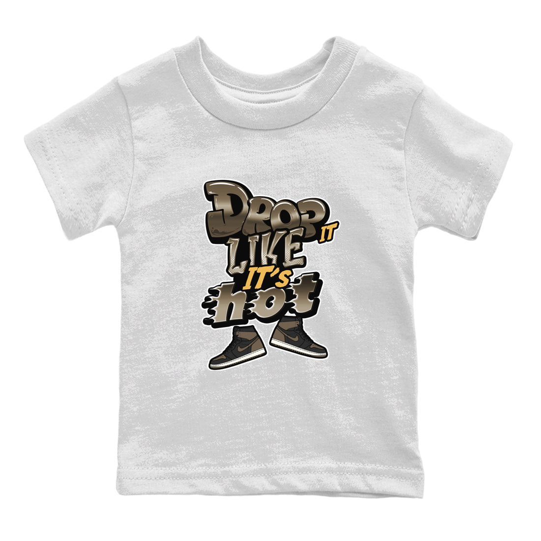 Air Jordan 1 Palomino shirt to match jordans Drop It Like It's Hot sneaker tees AJ1 High Palomino SNRT Sneaker Release Tees Baby Toddler White 2 T-Shirt