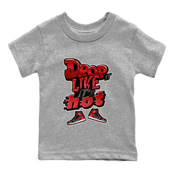 Air Jordan 1 Satin Bred shirt to match jordans Drop It Like It's Hot sneaker tees AJ1 Satin Bred SNRT Sneaker Release Tees Baby Toddler Heather Grey 2 T-Shirt