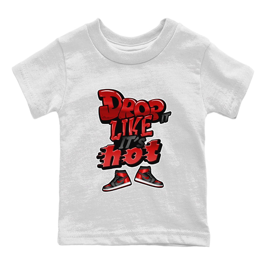 Air Jordan 1 Satin Bred shirt to match jordans Drop It Like It's Hot sneaker tees AJ1 Satin Bred SNRT Sneaker Release Tees Baby Toddler White 2 T-Shirt