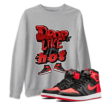 Air Jordan 1 Satin Bred shirt to match jordans Drop It Like It's Hot sneaker tees AJ1 Satin Bred SNRT Sneaker Release Tees Unisex Heather Grey 1 T-Shirt