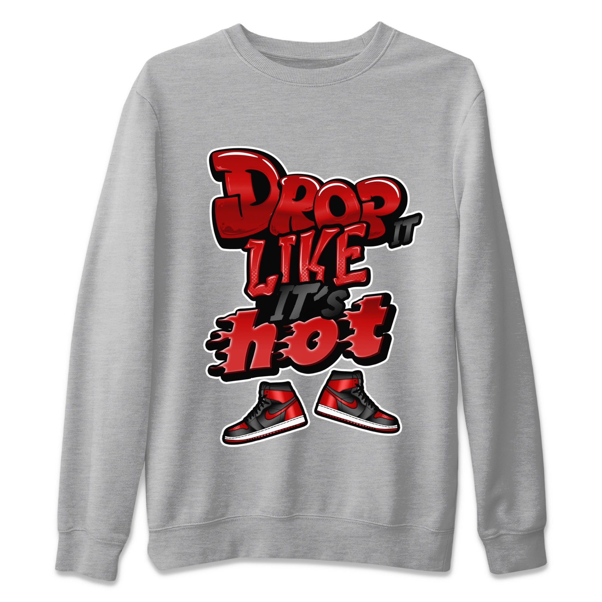 Air Jordan 1 Satin Bred shirt to match jordans Drop It Like It's Hot sneaker tees AJ1 Satin Bred SNRT Sneaker Release Tees Unisex Heather Grey 2 T-Shirt