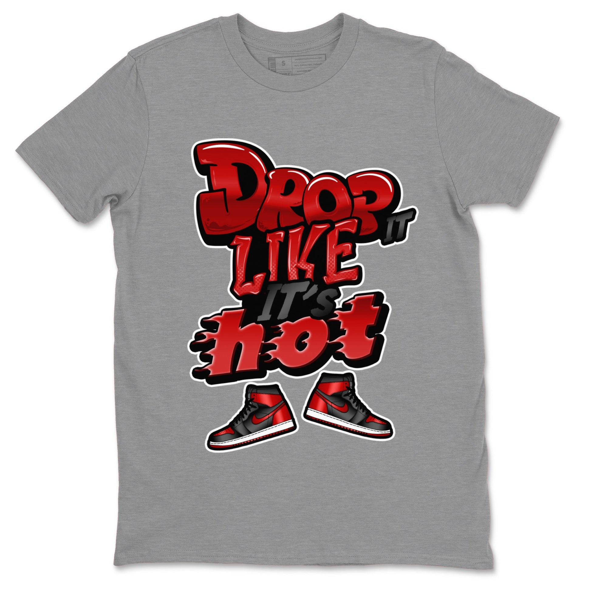 Air Jordan 1 Satin Bred shirt to match jordans Drop It Like It's Hot sneaker tees AJ1 Satin Bred SNRT Sneaker Release Tees Unisex Heather Grey 2 T-Shirt