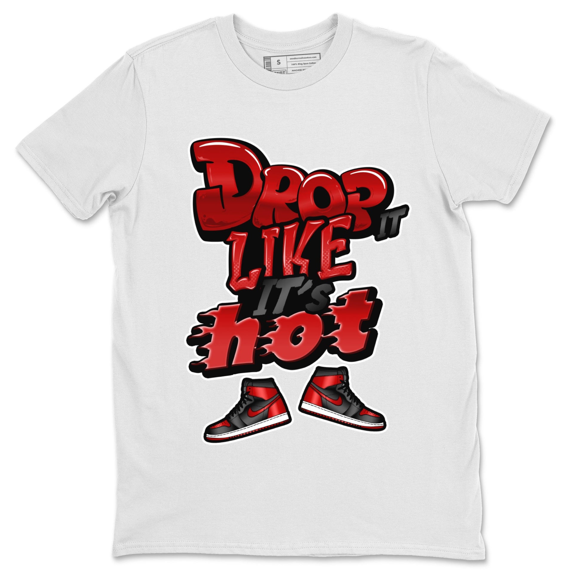 Air Jordan 1 Satin Bred shirt to match jordans Drop It Like It's Hot sneaker tees AJ1 Satin Bred SNRT Sneaker Release Tees Unisex White 2 T-Shirt