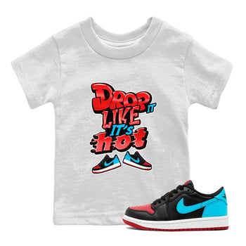 Air Jordan 1 UNC to Chicago shirt to match jordans Drop It Like It's Hot sneaker tees AJ1 UNC to Chicago SNRT Sneaker Release Tees Baby Toddler White 1 T-Shirt