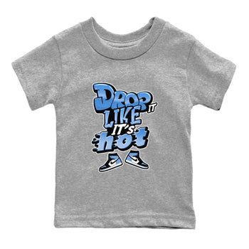 Air Jordan 1 UNC Toe shirt to match jordans Drop It Like It's Hot sneaker tees AJ1 UNC Toe SNRT Sneaker Release Tees Baby Toddler Heather Grey 2 T-Shirt