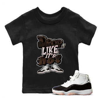 Air Jordan 11 Neapolitan shirt to match jordans Drop It Like It's Hot sneaker tees AJ11 Neapolitan SNRT Sneaker Release Tees Baby Toddler Black 1 T-Shirt
