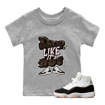 Air Jordan 11 Neapolitan shirt to match jordans Drop It Like It's Hot sneaker tees AJ11 Neapolitan SNRT Sneaker Release Tees Baby Toddler Heather Grey 1 T-Shirt