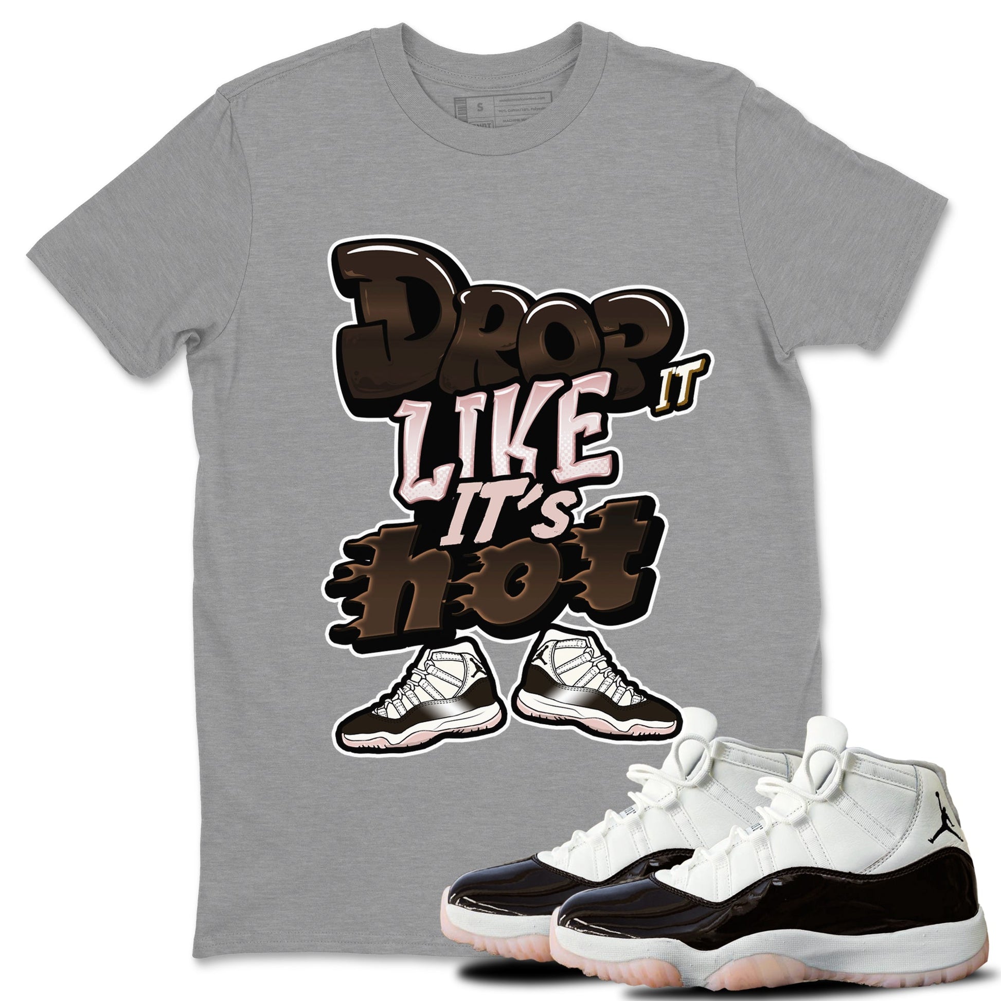 Air Jordan 11 Neapolitan shirt to match jordans Drop It Like It's Hot sneaker tees AJ11 Neapolitan SNRT Sneaker Release Tees Unisex Heather Grey 1 T-Shirt