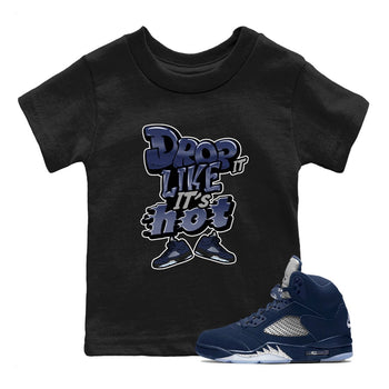 Air Jordan 5 Georgetown shirt to match jordans Drop It Like It's Hot sneaker tees AJ5 Georgetown SNRT Sneaker Release Tees Baby Toddler Black 1 T-Shirt