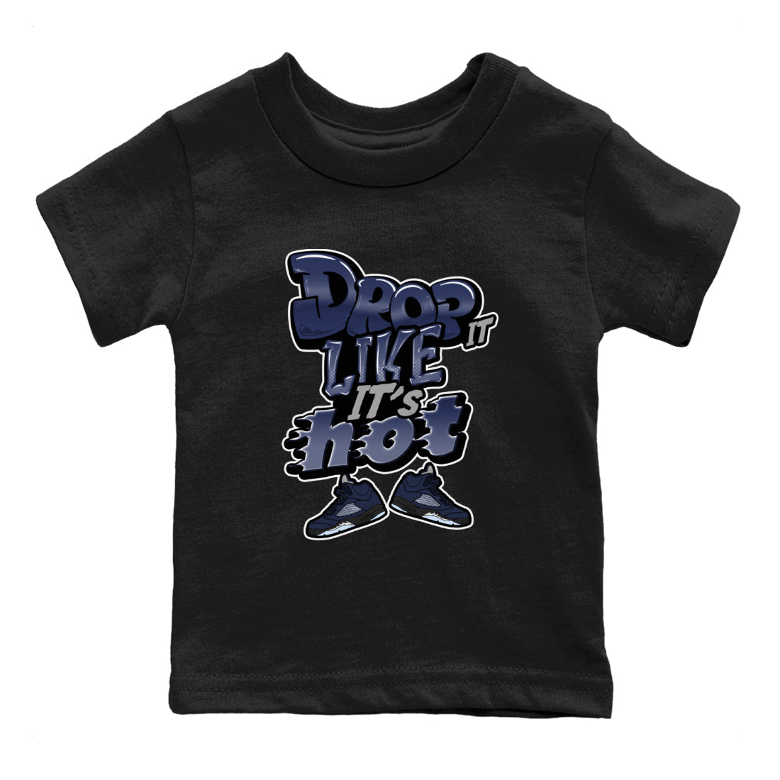 Air Jordan 5 Georgetown shirt to match jordans Drop It Like It's Hot sneaker tees AJ5 Georgetown SNRT Sneaker Release Tees Baby Toddler Black 2 T-Shirt